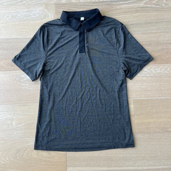 Lululemon Men's Assert Polo Shirt Heathered Black Medium - Picture 1 of 3